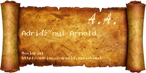 Adriányi Arnold névjegykártya