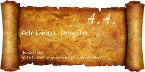 Adriányi Arnold névjegykártya