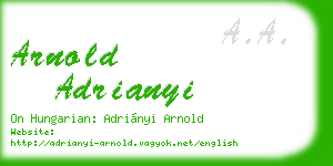 arnold adrianyi business card